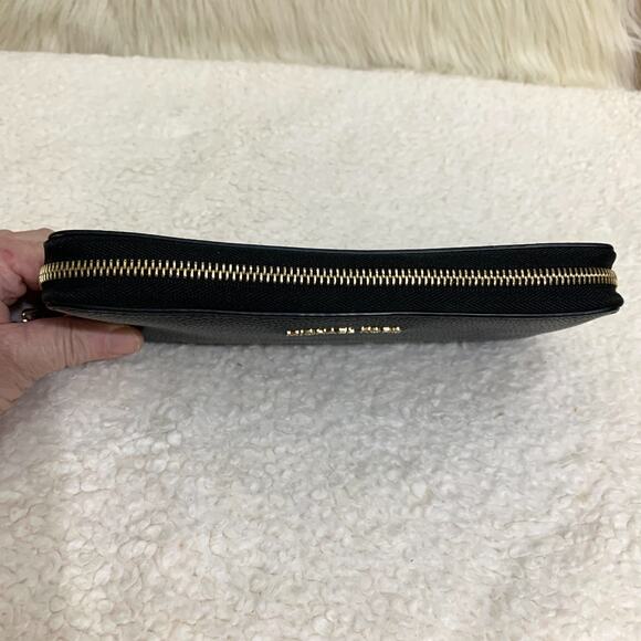 MICHAEL KORS Large Black Leather JET SET TRAVEL Continental Wristlet Wallet - Picture 7 of 14